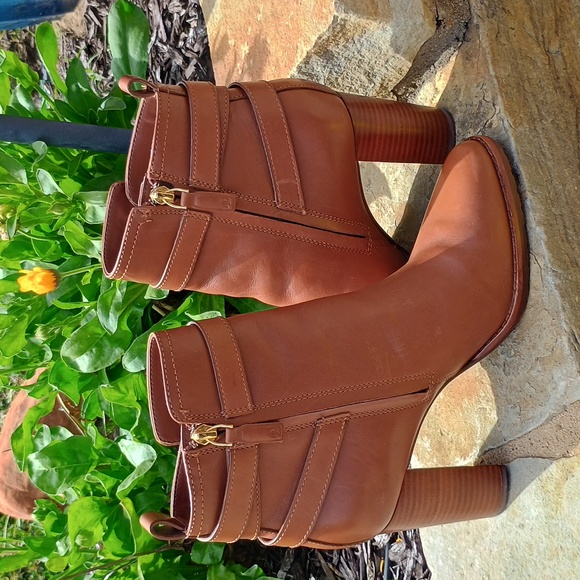 Lauren Ralph Lauren Madisyn Brown Leather Ankle Boots Women's Size 8 - Picture 2 of 9